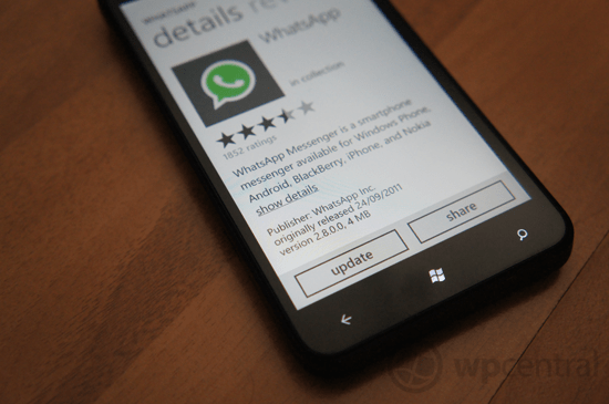 Whatsapp no MarketPlace para Windows Phone (Foto: Reprodução)