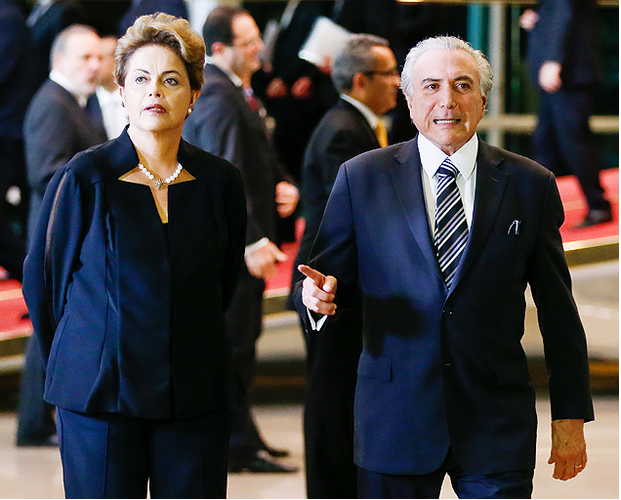 Presidente Dilma Rousseff, ao lado do vice Michel Temer
