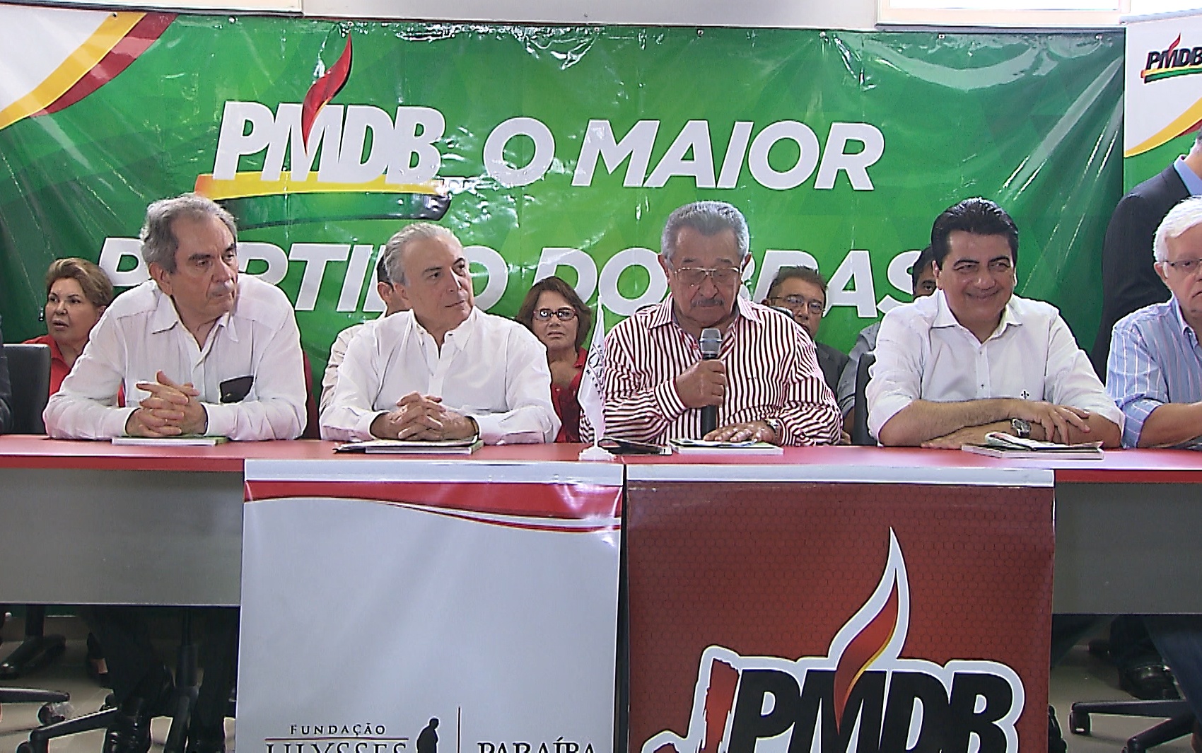 Michel Temer está em João Pessoa para evento do PMDB (Foto: Reprodução/ TV Cabo Branco)